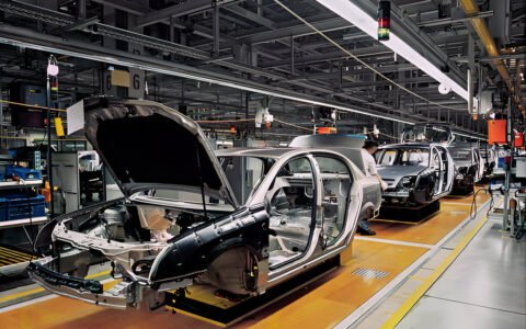 Chaîne de production dans une usine automobile au Maroc